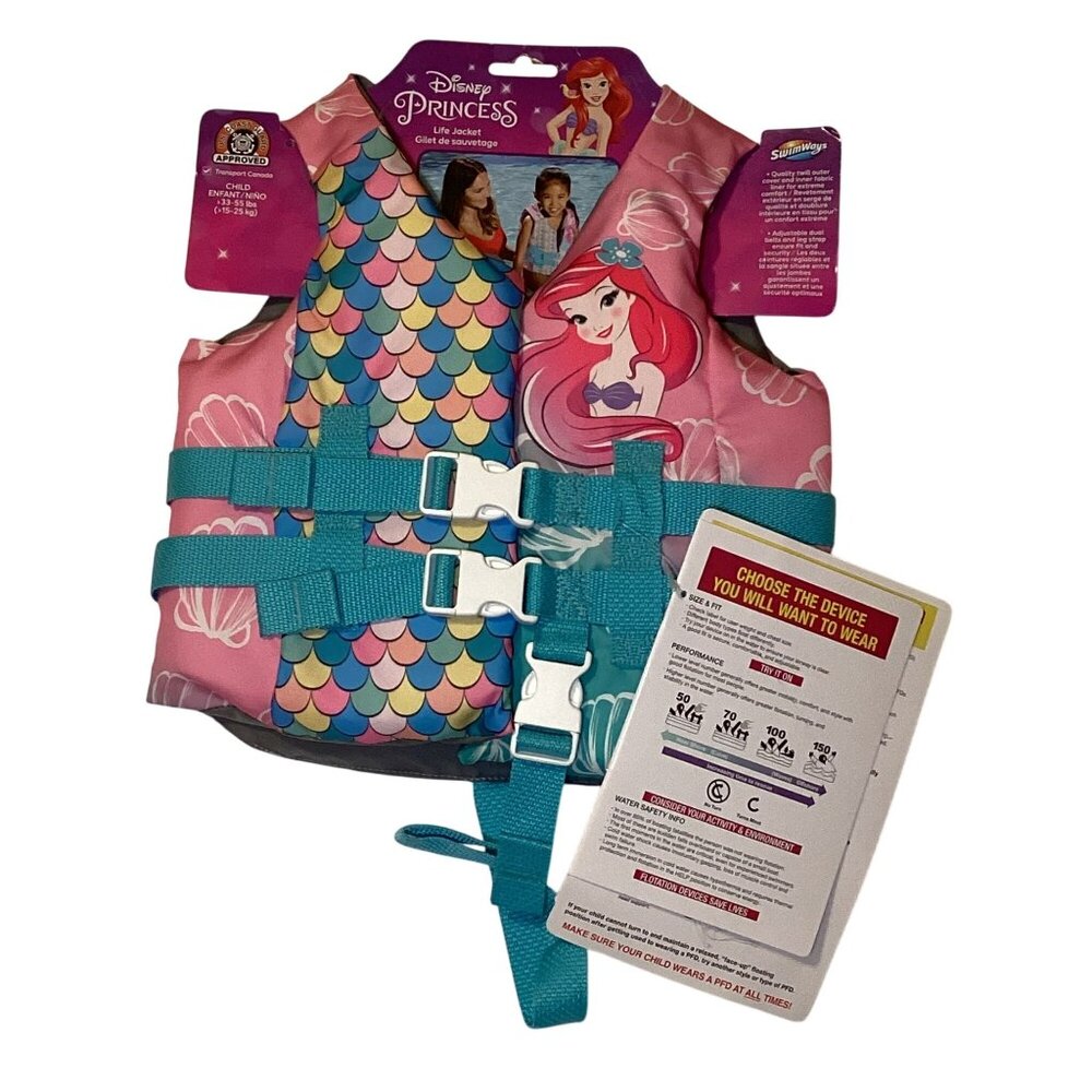 Disney Princess Life Jacket Child 33-55 lbs US Coast Guard Approved New W Tags